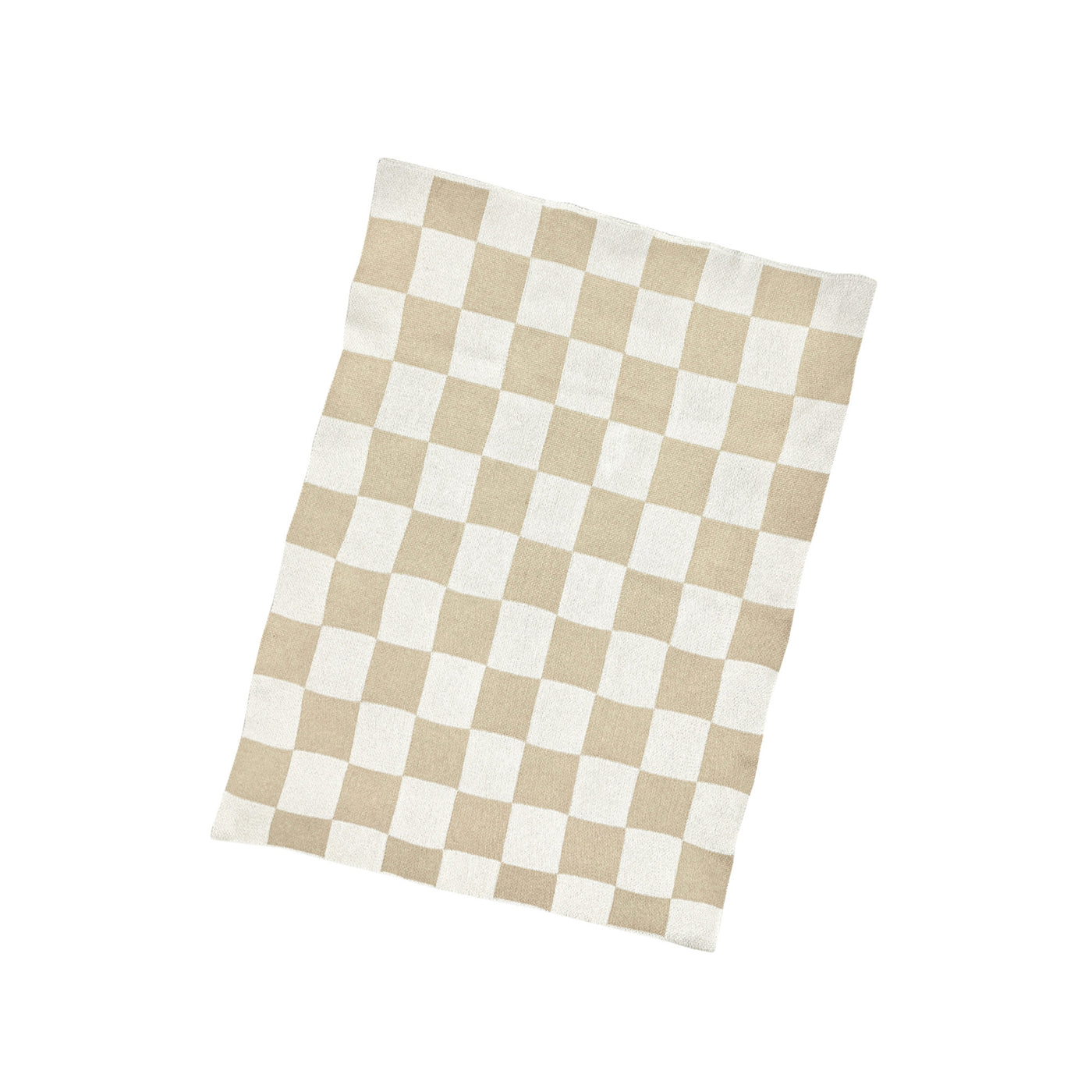Beige Checkered Baby Blanket