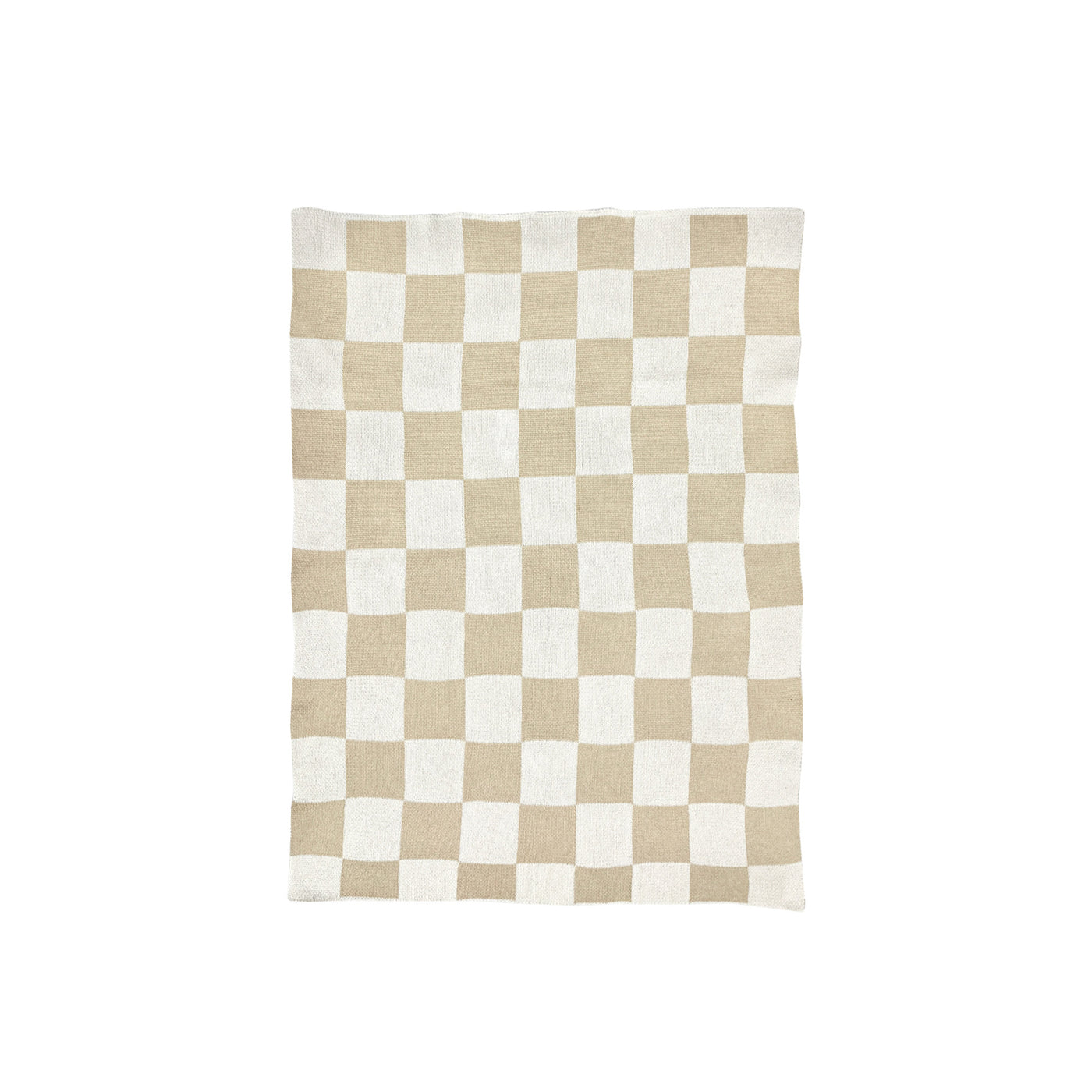 Tan Checked Baby Blanket