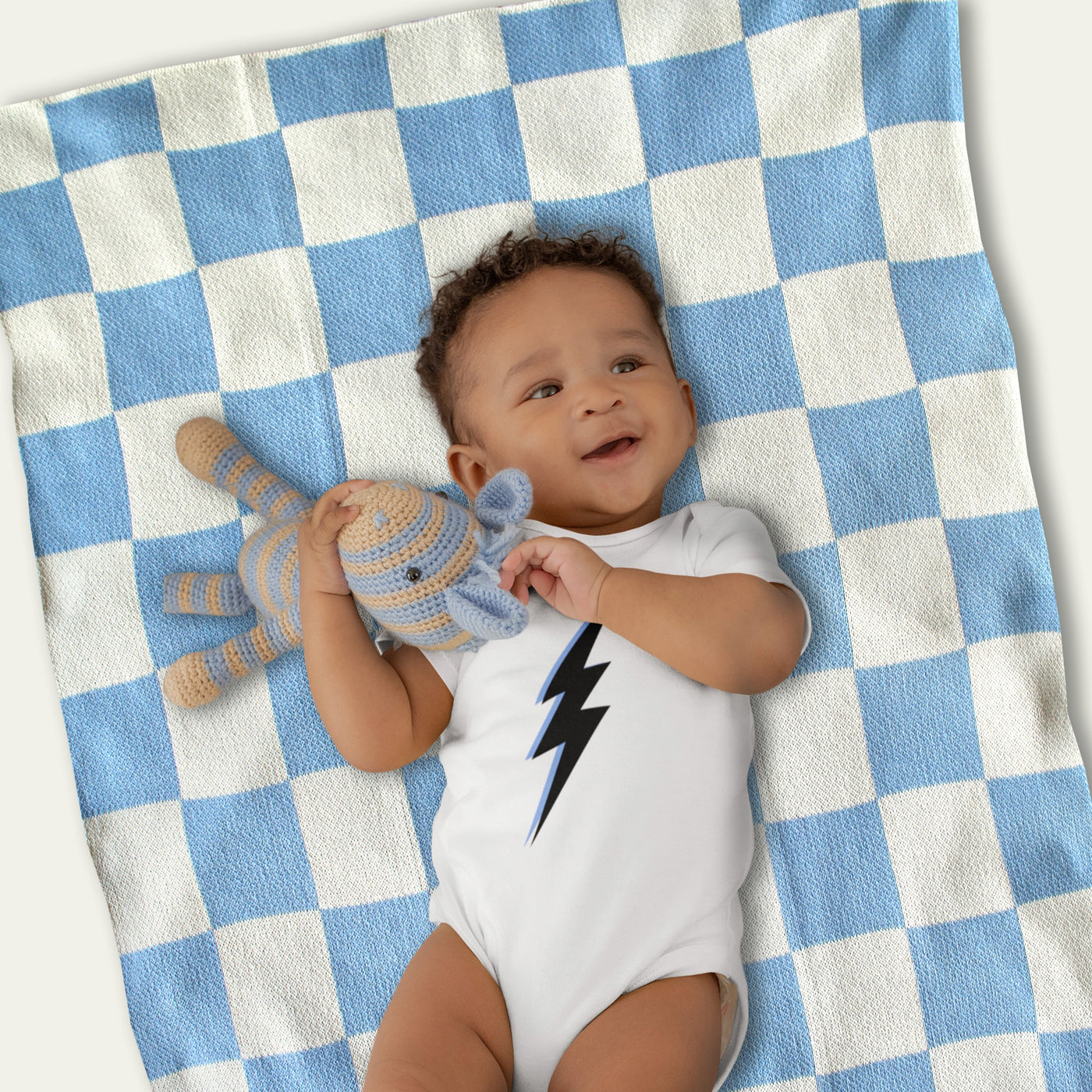Checkers Mini - Blue Baby Blanket