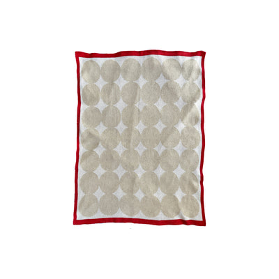 Modern Dots Baby Blanket in Beige and Red