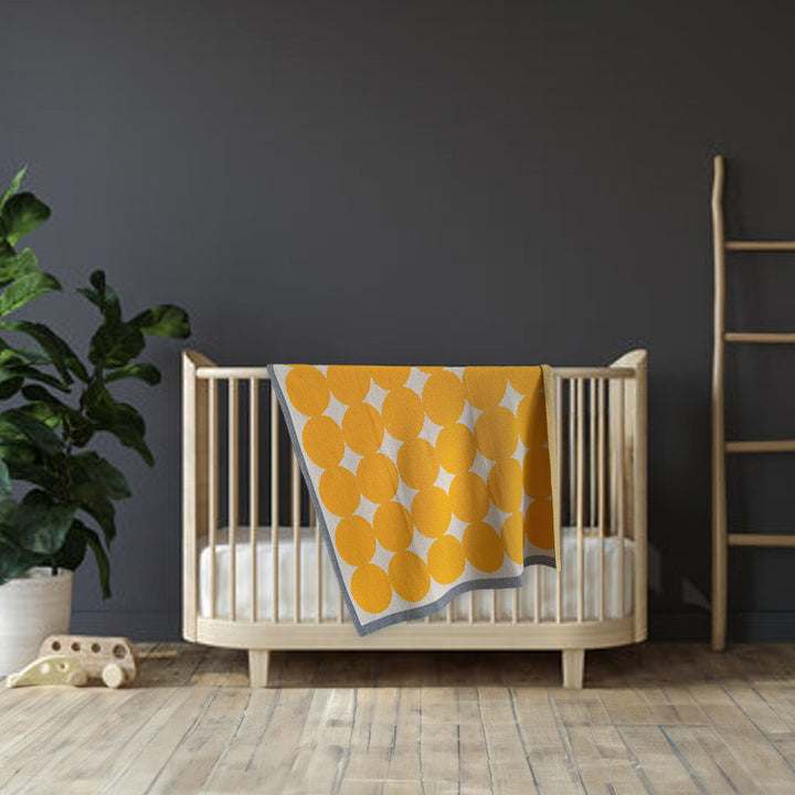 Yellow Dots Cotton Baby Blanket