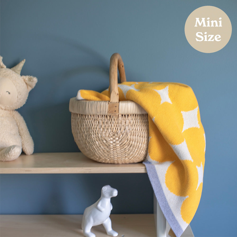 Modern Dots Baby Blanket in a Basket