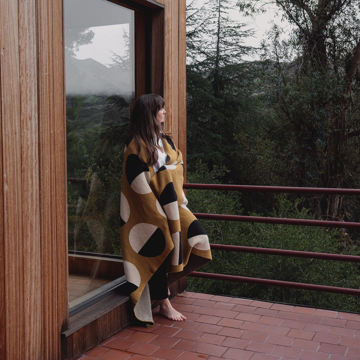 Equinox Throw Blanket in Ochre