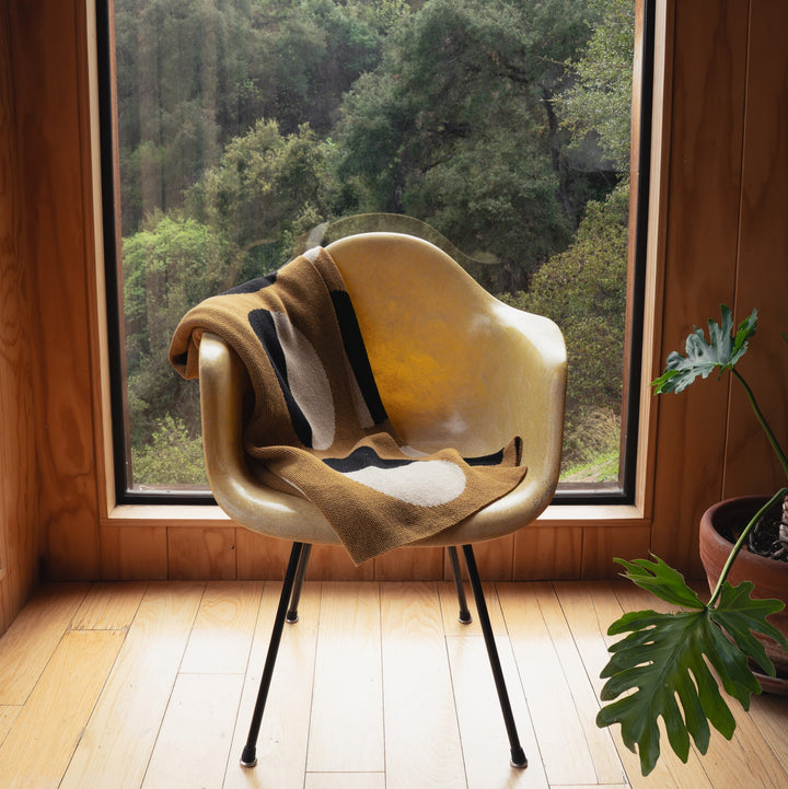 EQUINOX OCHRE MODERN THROW BLANKET