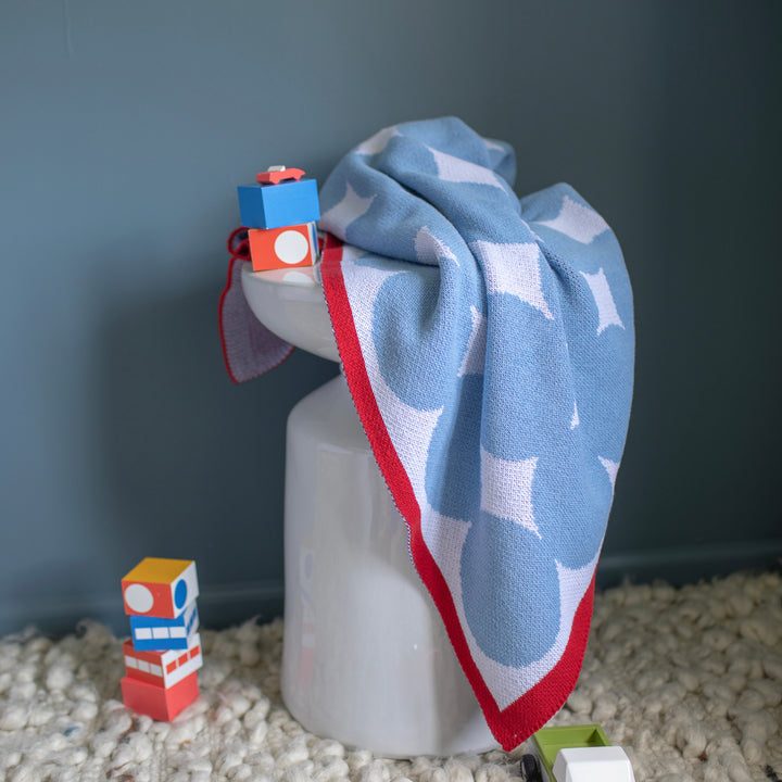 Blue and Red Baby Blanket