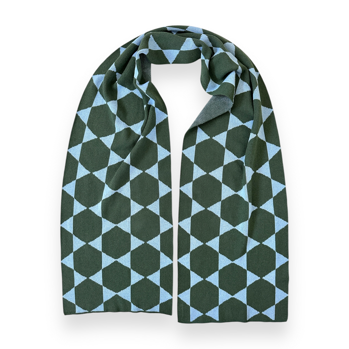 Lark Scarf- Olive + Light Blue