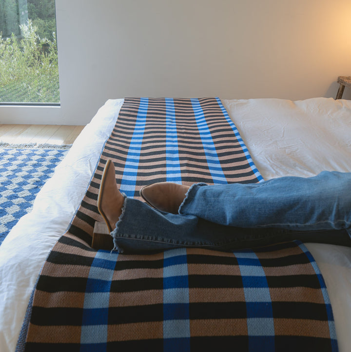 Petra King and Queen Bed Runner- Canyon + Blues