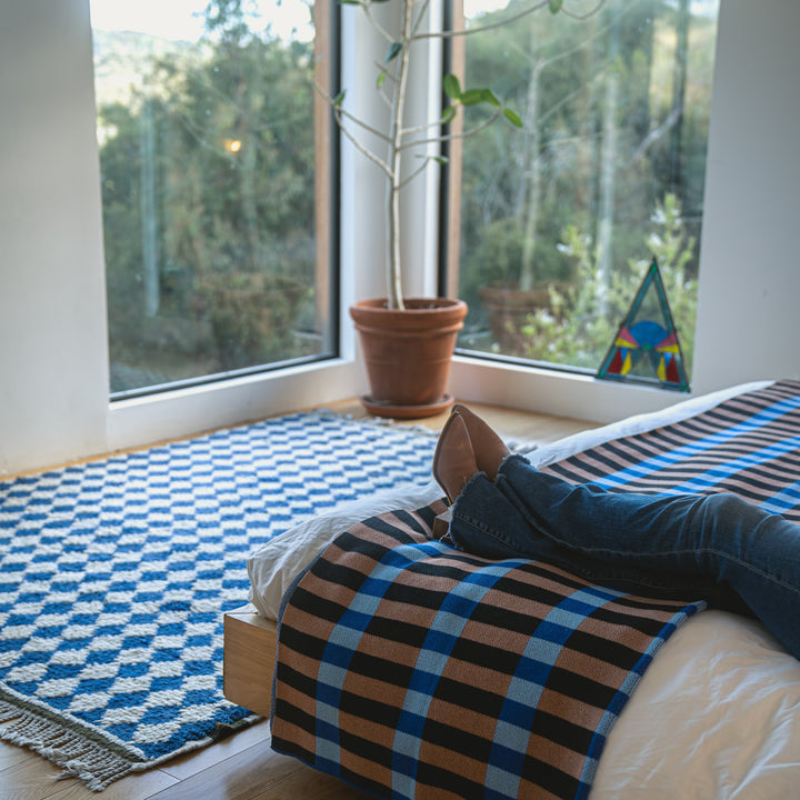 Petra King and Queen Bed Runner- Canyon + Blues