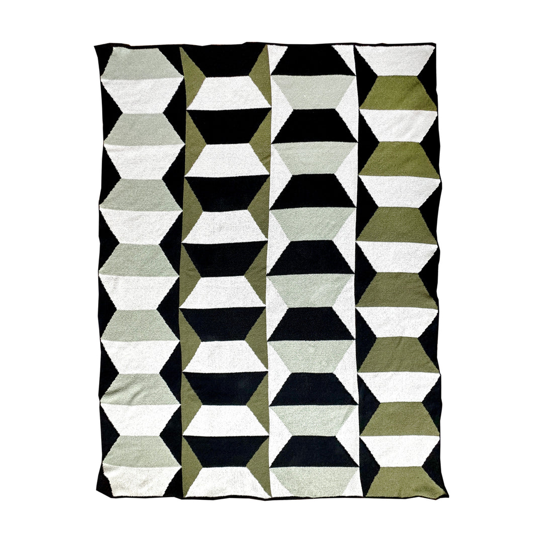 Totem Throw Blanket in Greens