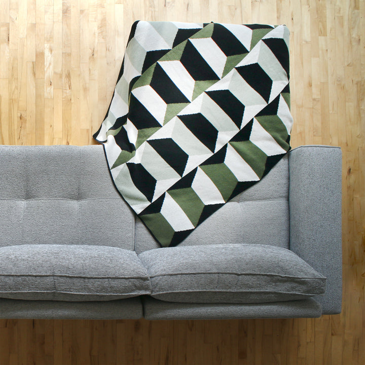 Totem Throw Blanket in Greens