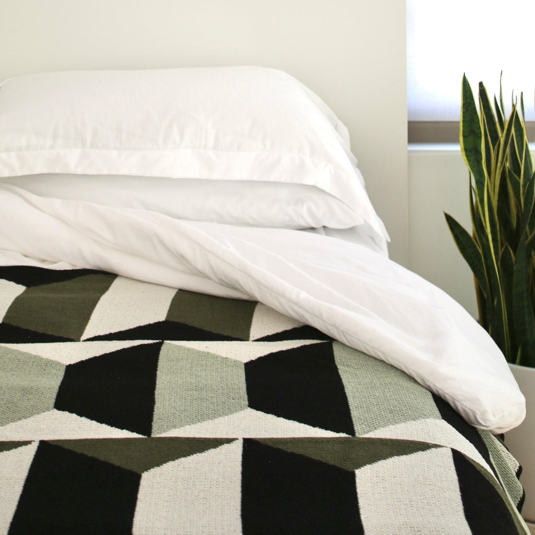 Totem Throw Blanket in Greens