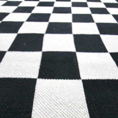 Close up of Black and White Checkered Throw 