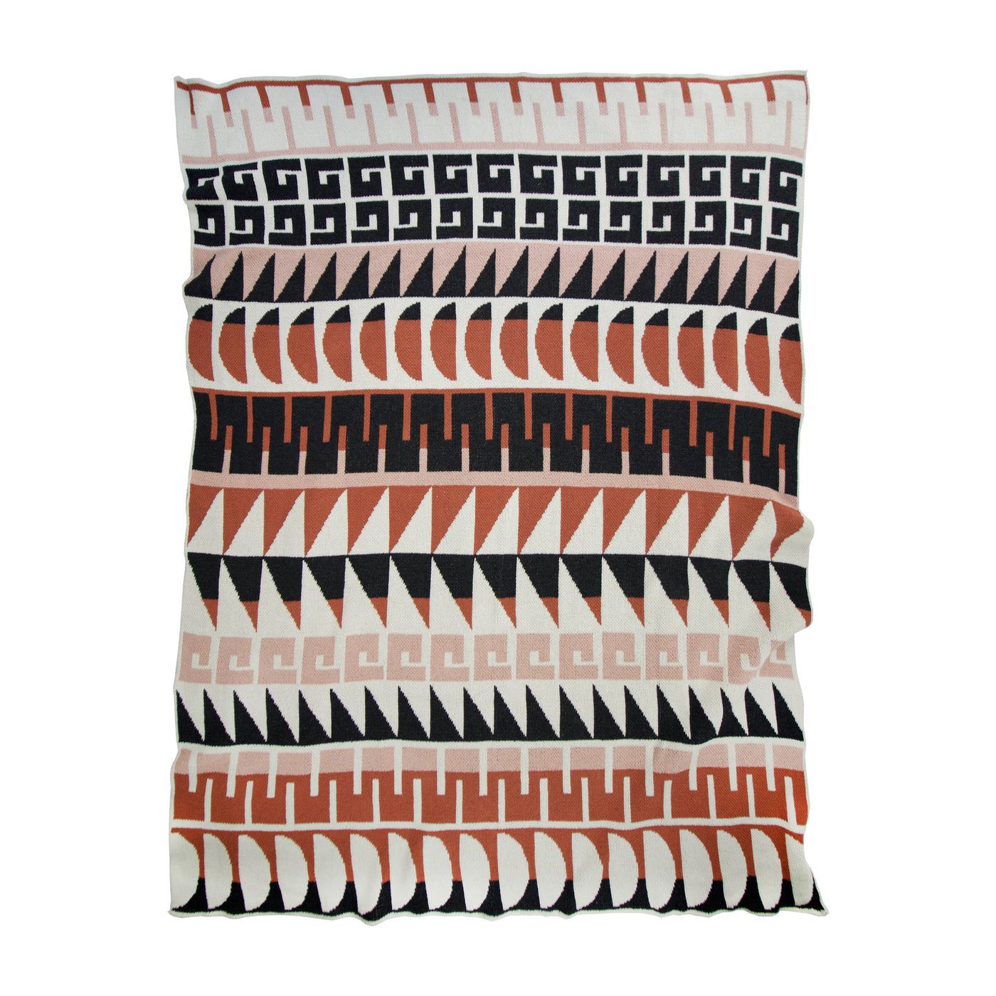 Terracotta and Pink Throw Blanket
