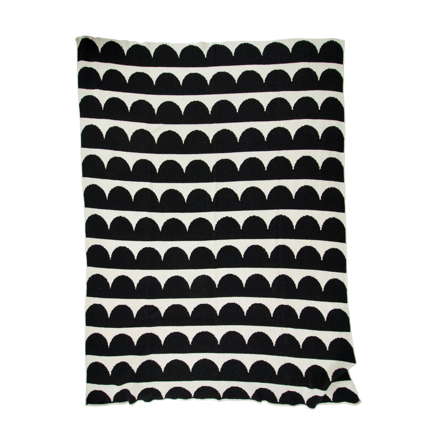 Black and White Scallop Pattern Throw