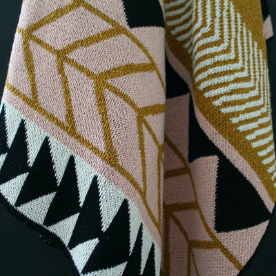 Blush and Gold Funky Pattern Throw