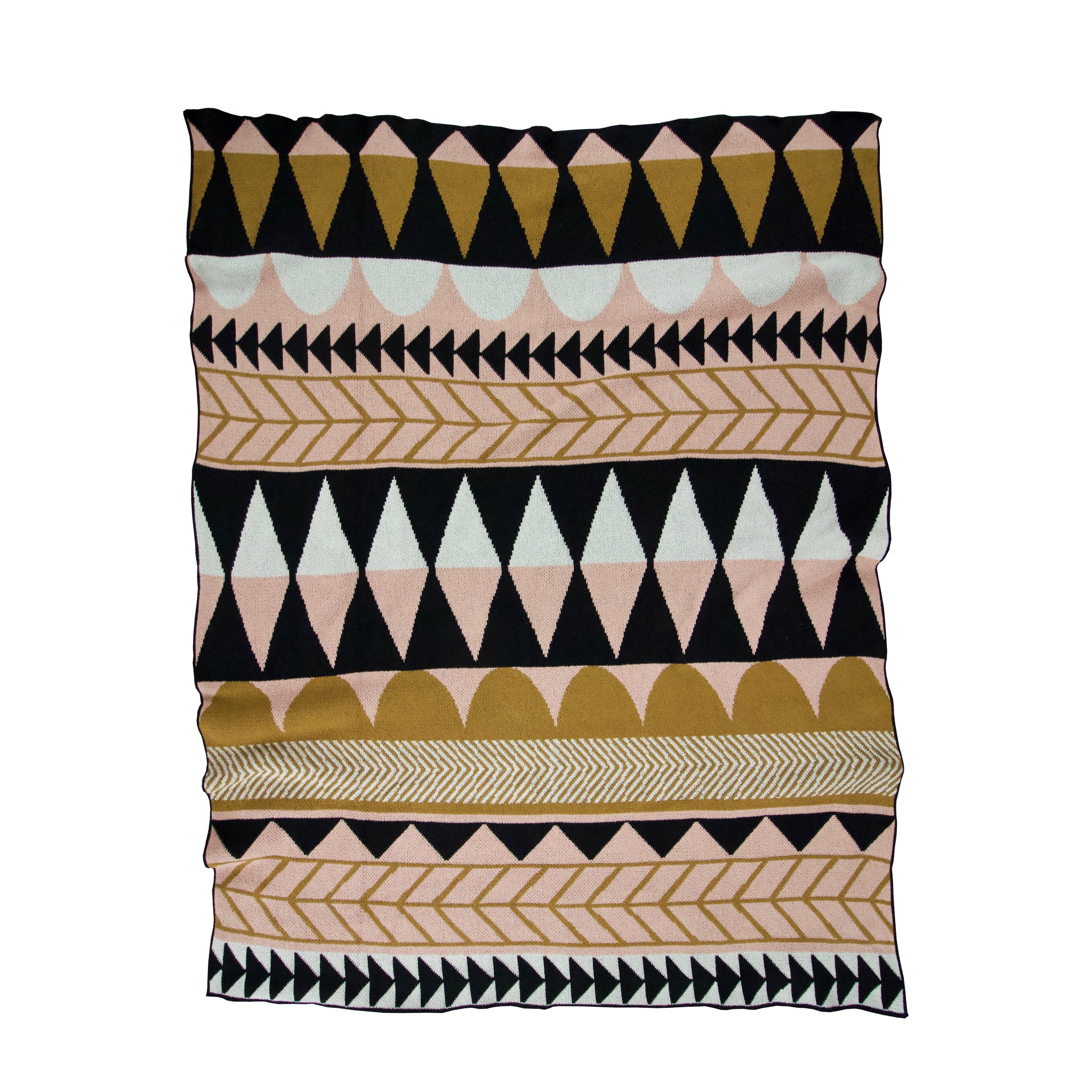 Kenichi Throw in Blush & Ochre Happy Habitat