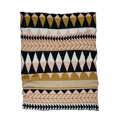 Blush and Gold Pattern Throw