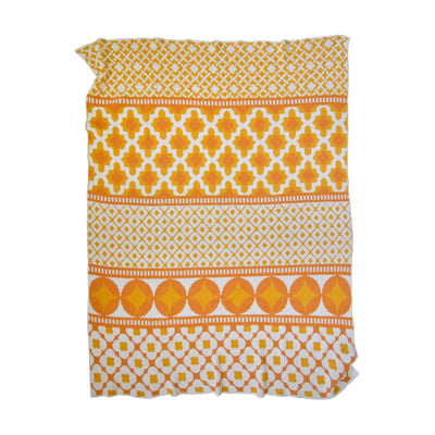 Yellow and Orange Mixed Pattern Throw Blanket
