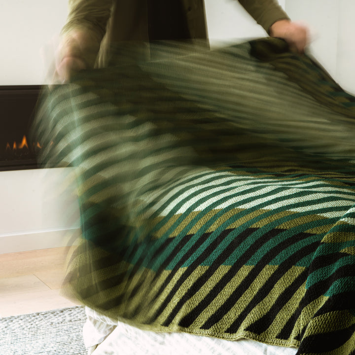 Pattern #2 Throw Blanket in Greens