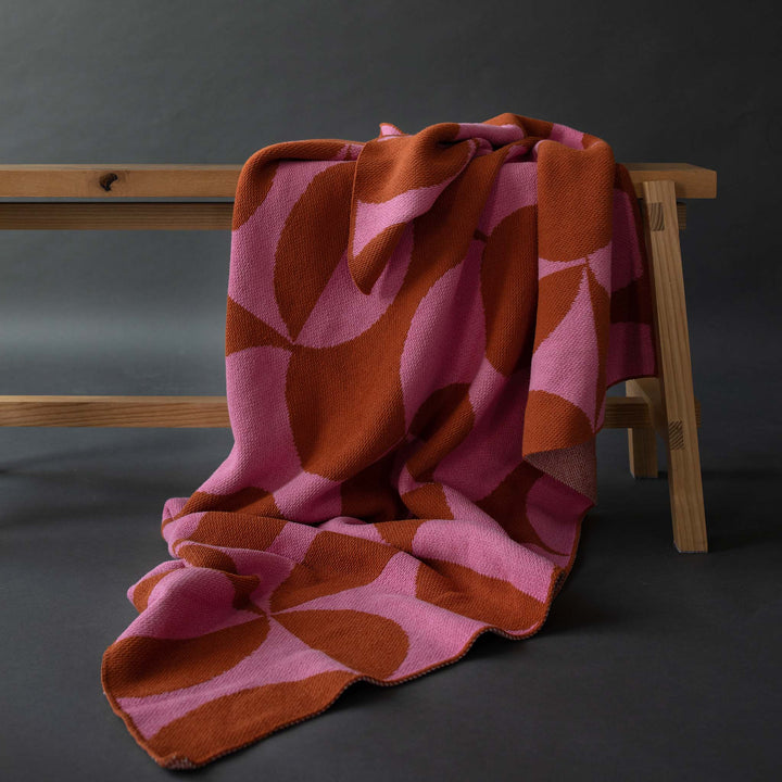 Puzzle Throw Blanket in Bubble Gum