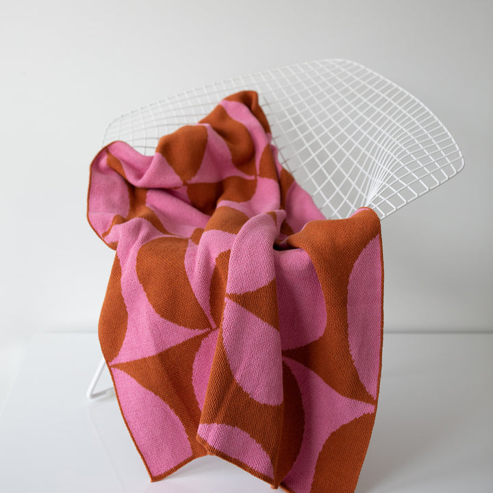 Puzzle Throw Blanket in Bubble Gum