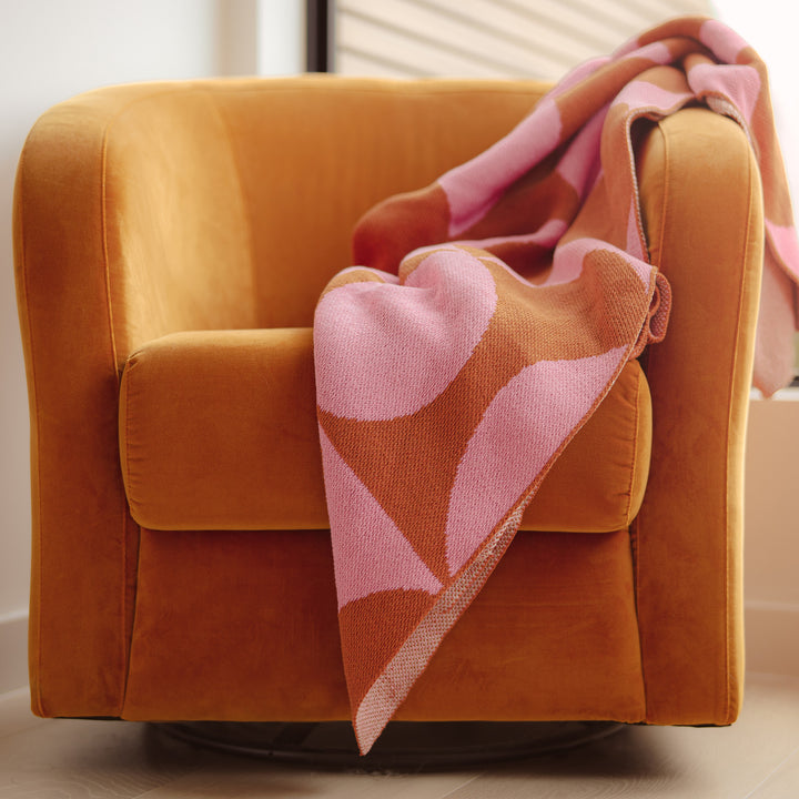 Puzzle Throw Blanket in Bubble Gum