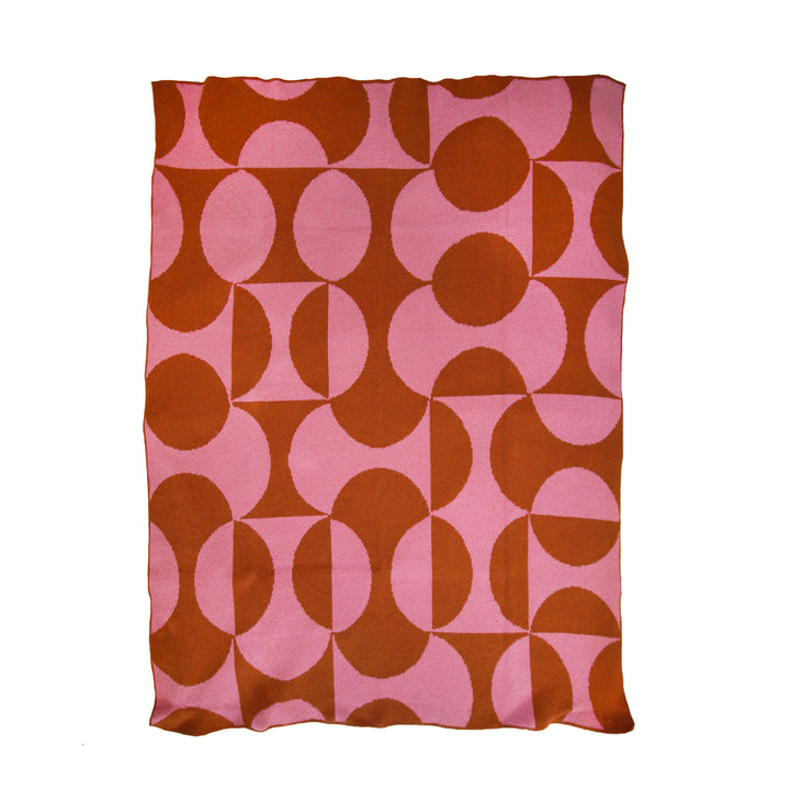 Puzzle Throw Blanket in Bubble Gum