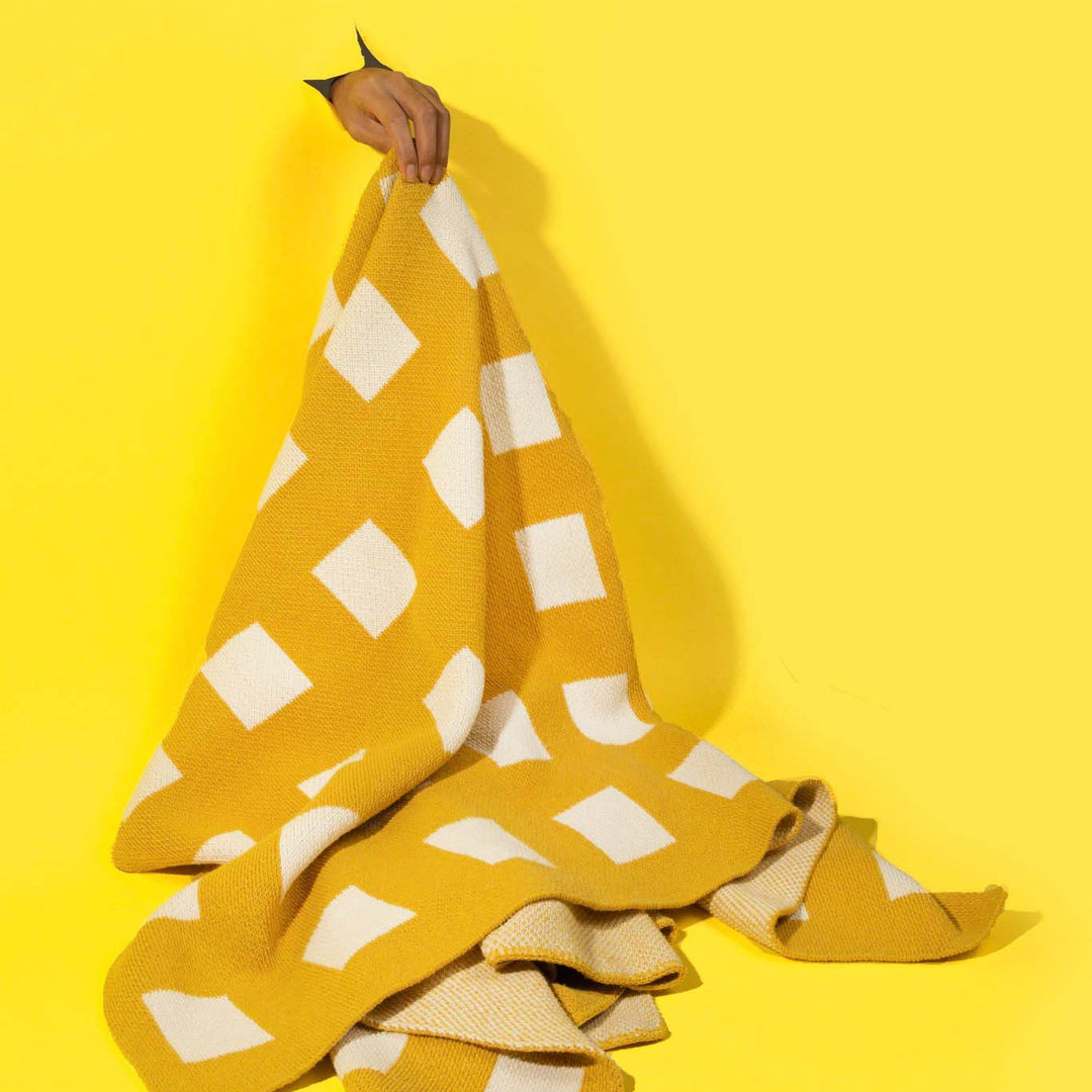 Modern Cotton Yellow Throw Blanket