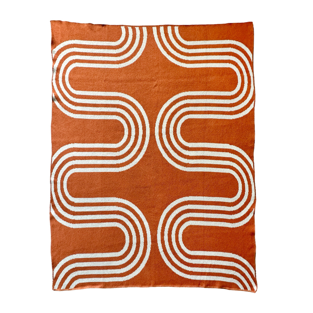 Modern Rust Throw Blanket