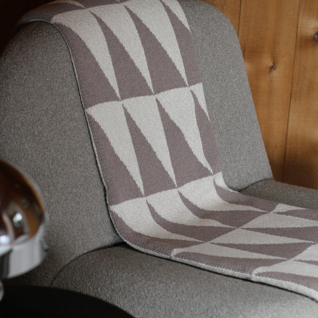 Alpine Throw Blanket in Mushroom + Linen Marl