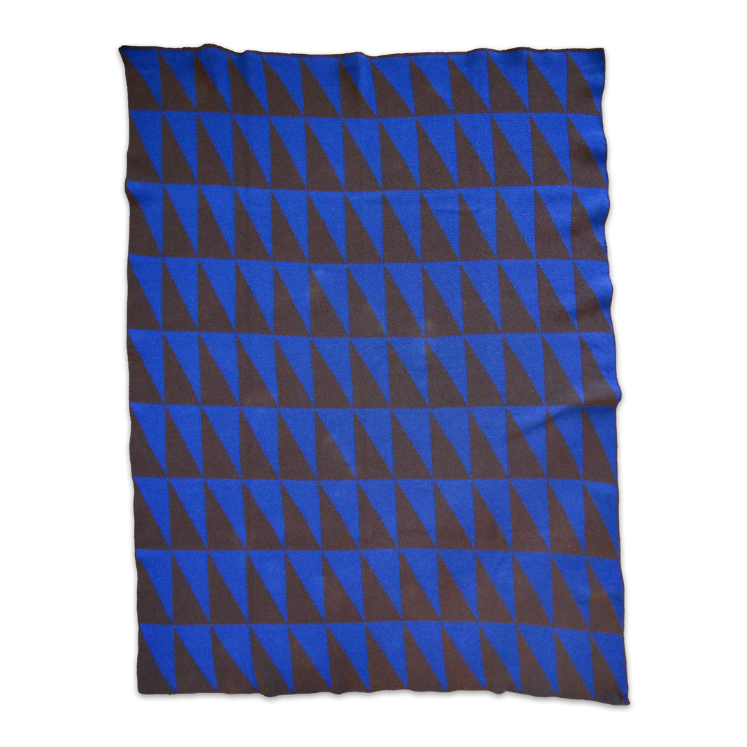 Blue and Brown Geometric Throw Blanket