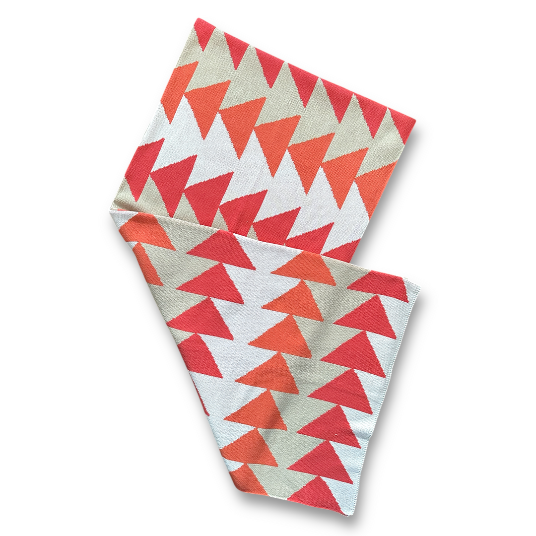 Coral Geometric Bed Runner