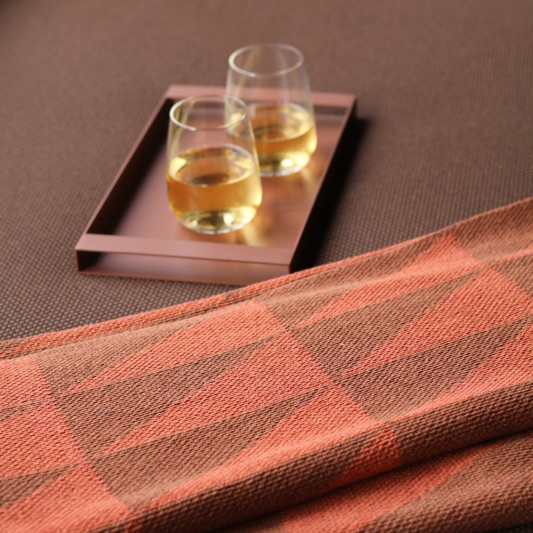 Alpine Throw Blanket in Terracotta + Cinnamon