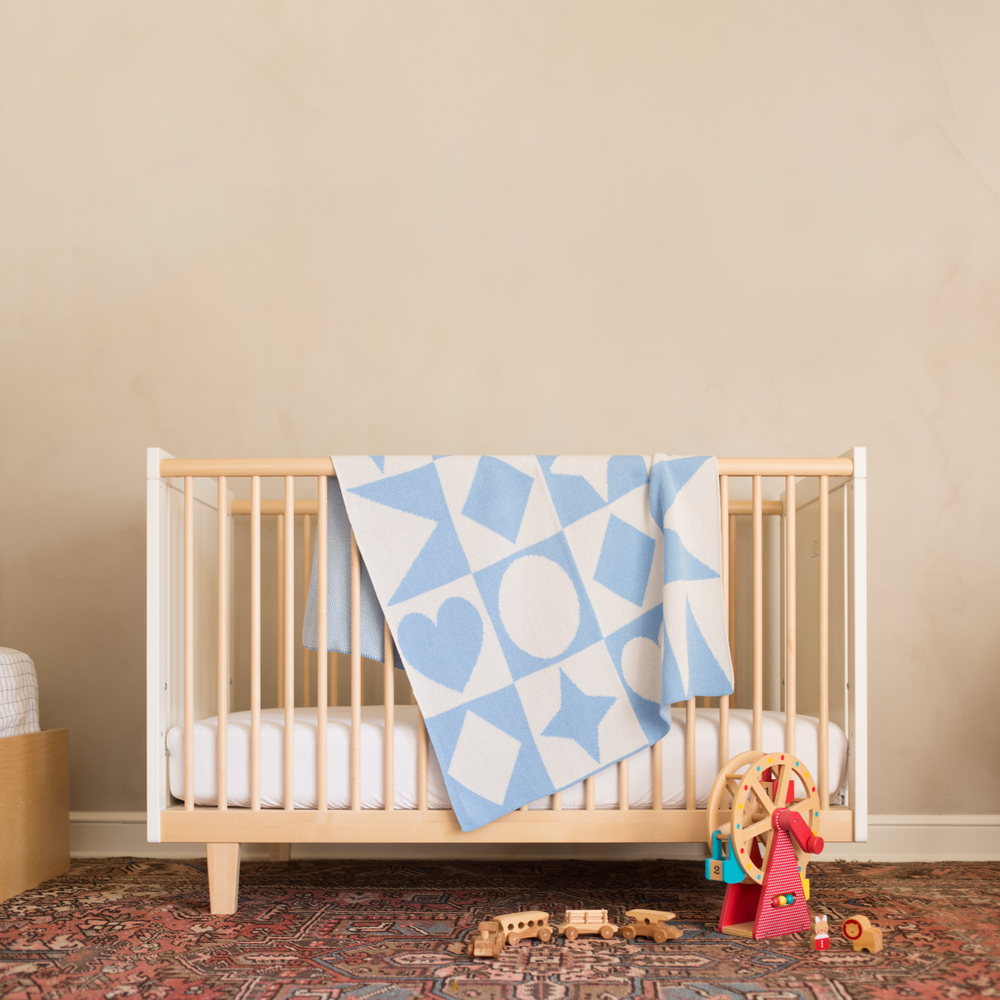 Modern Light Blue Geometric Baby Blanket