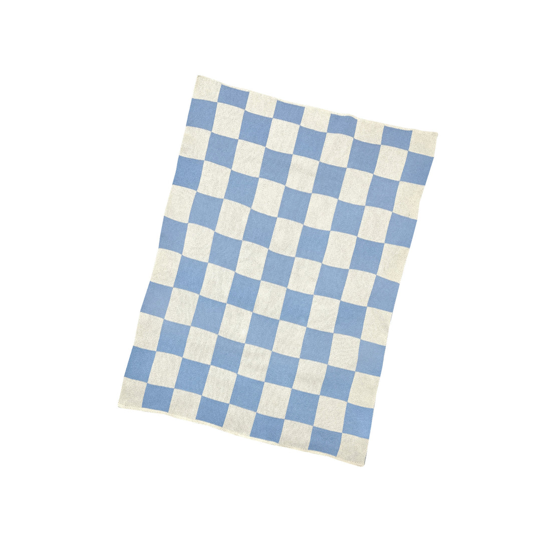 CHECKERED BLUE BABY BLANKET