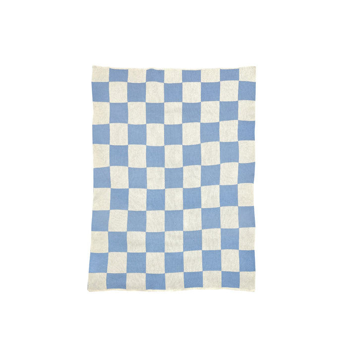 BLUE CHECKERED BABY BLANKET