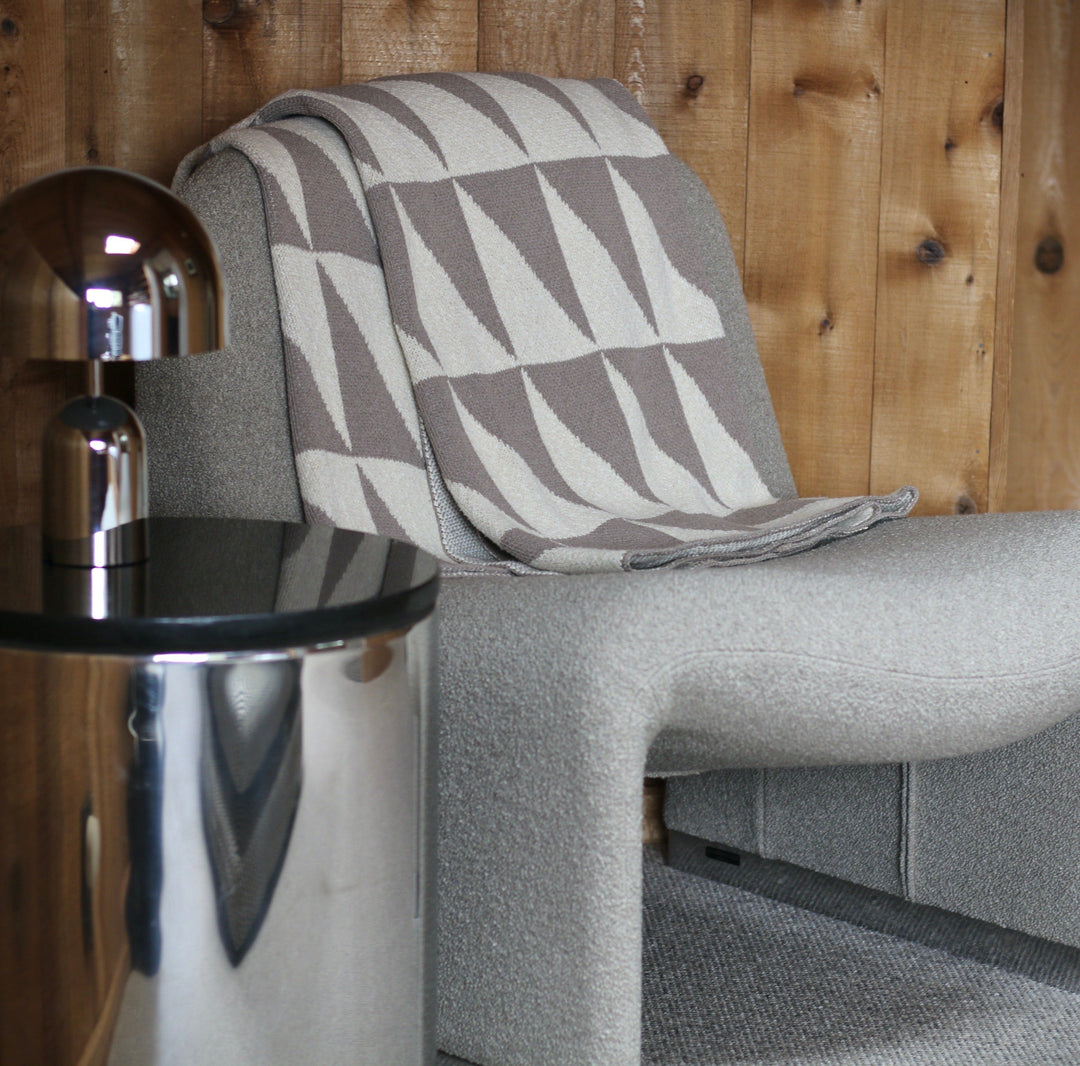 Alpine Throw Blanket in Mushroom + Linen Marl