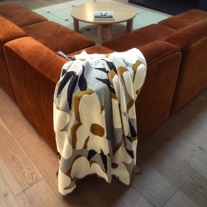 Modern Floral Throw Blanket