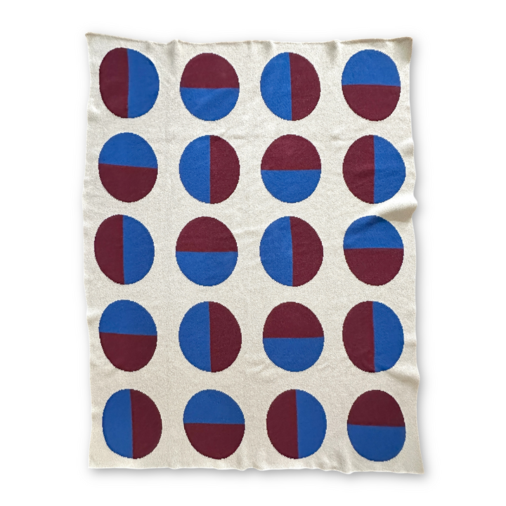 BURGUNDY AND ROYAL BLUE EQUINOX INSPIRED THROW BLANKET