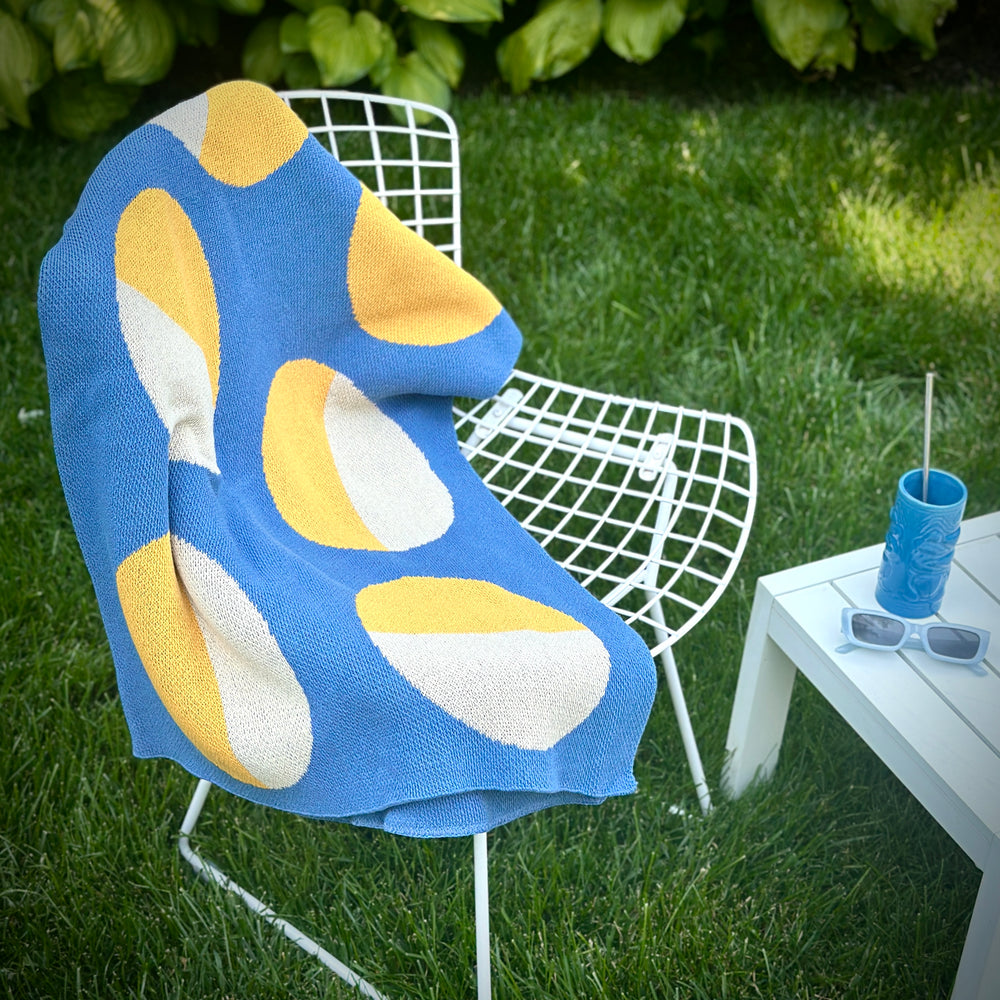 Modern Blue and Yellow Throw