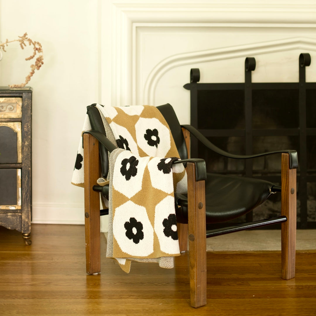 India Throw Blanket in Ochre