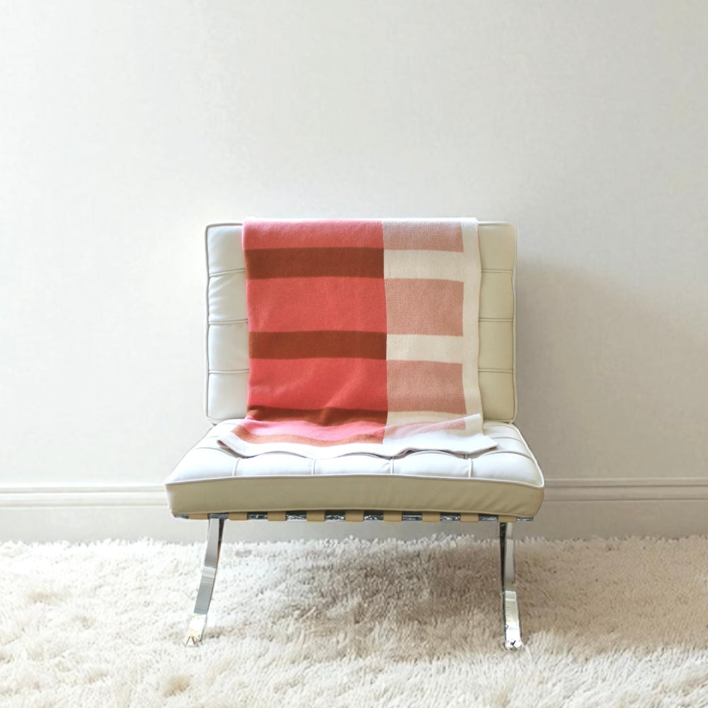 Pink and Orange Modern Throw Blanket