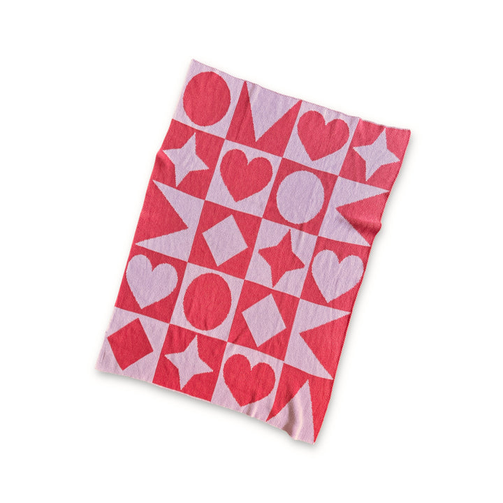 Shape Parade Mini- Pink and Coral Baby Blanket