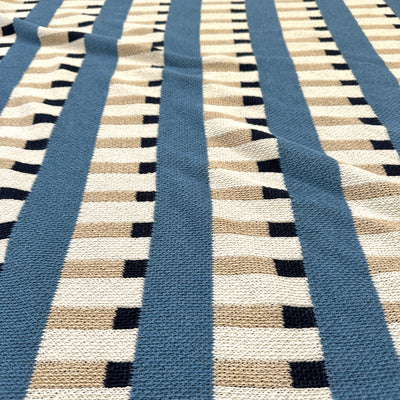 Modern Basketweave Navy Throw Blanket