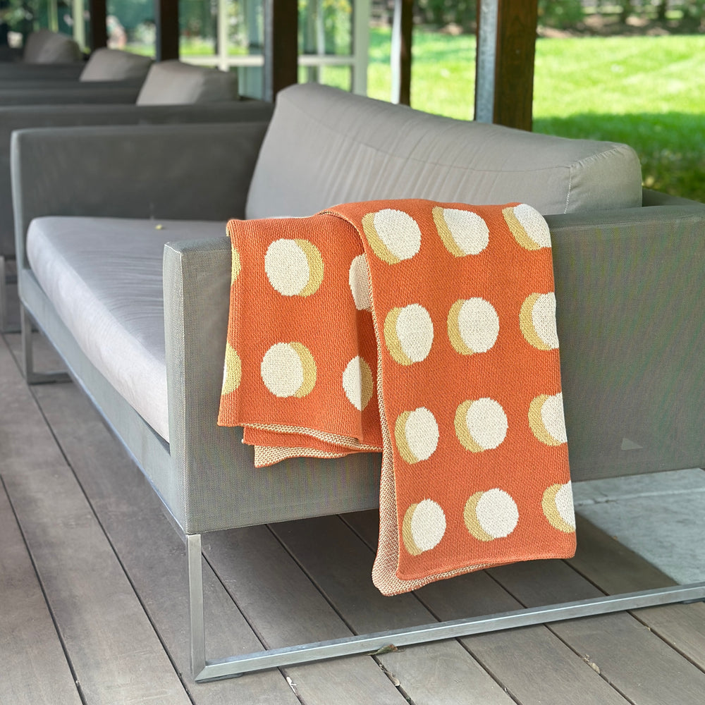 Modern Dot Rust Throw