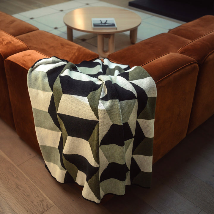 GREEN MODERN THROW BLANKET
