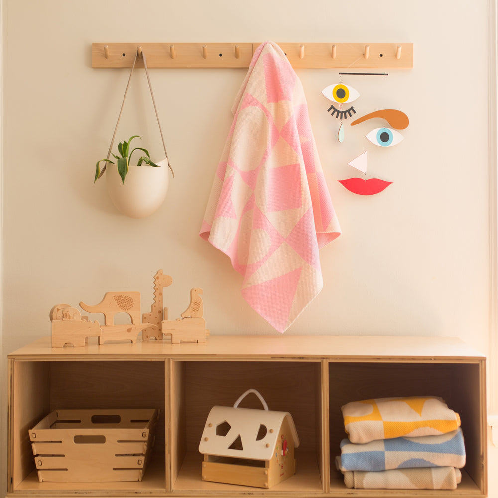 Modern Pink Geometric Baby Blanket