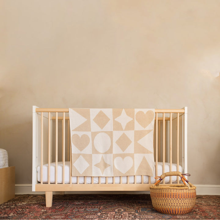 Shape Parade Mini- Beige Baby Blanket