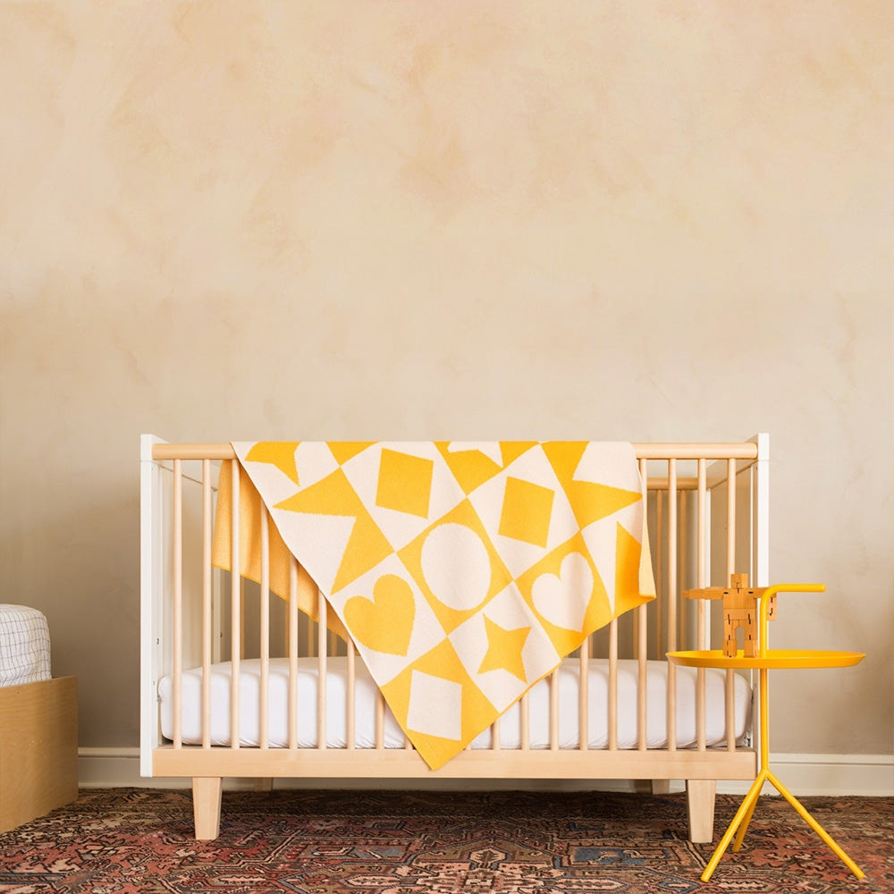 Modern Yellow Geometric Baby Blanket
