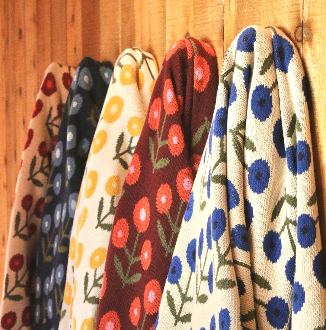 Posie Throw Blanket in Blues